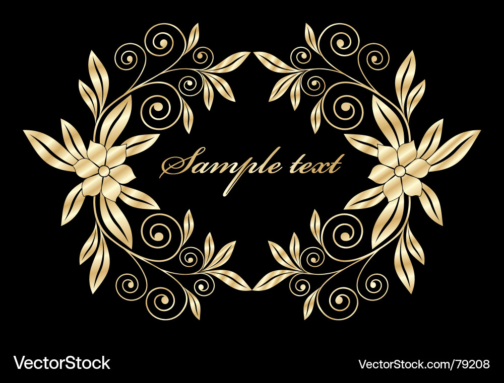 Floral Frame - Golden Ornaments Vector Image