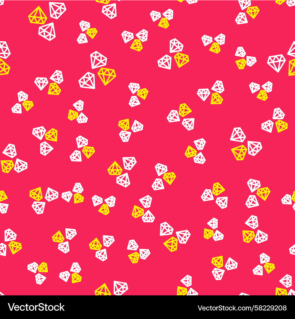 Gem Stone Pattern - Red Background Vector Image