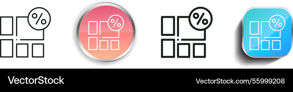 Layout icon thin linear regular and button style vector image