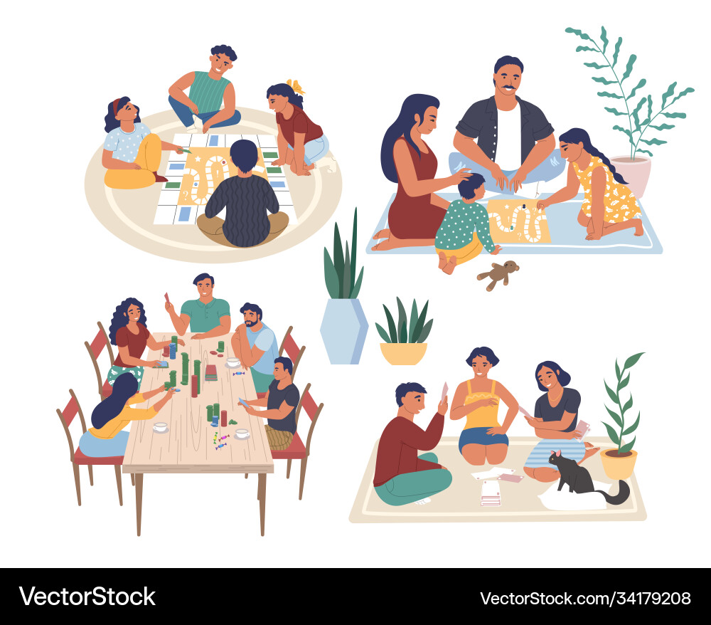 People playing board games People playing board games vector image