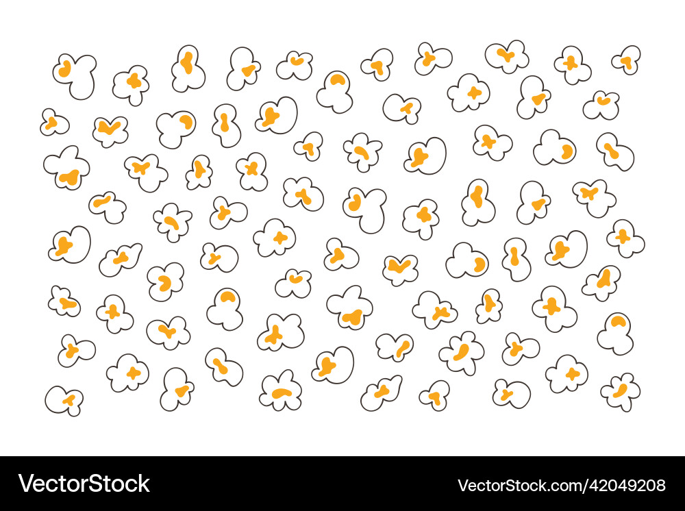 Seamless pattern with popcorn hand drawn pop corn vector image