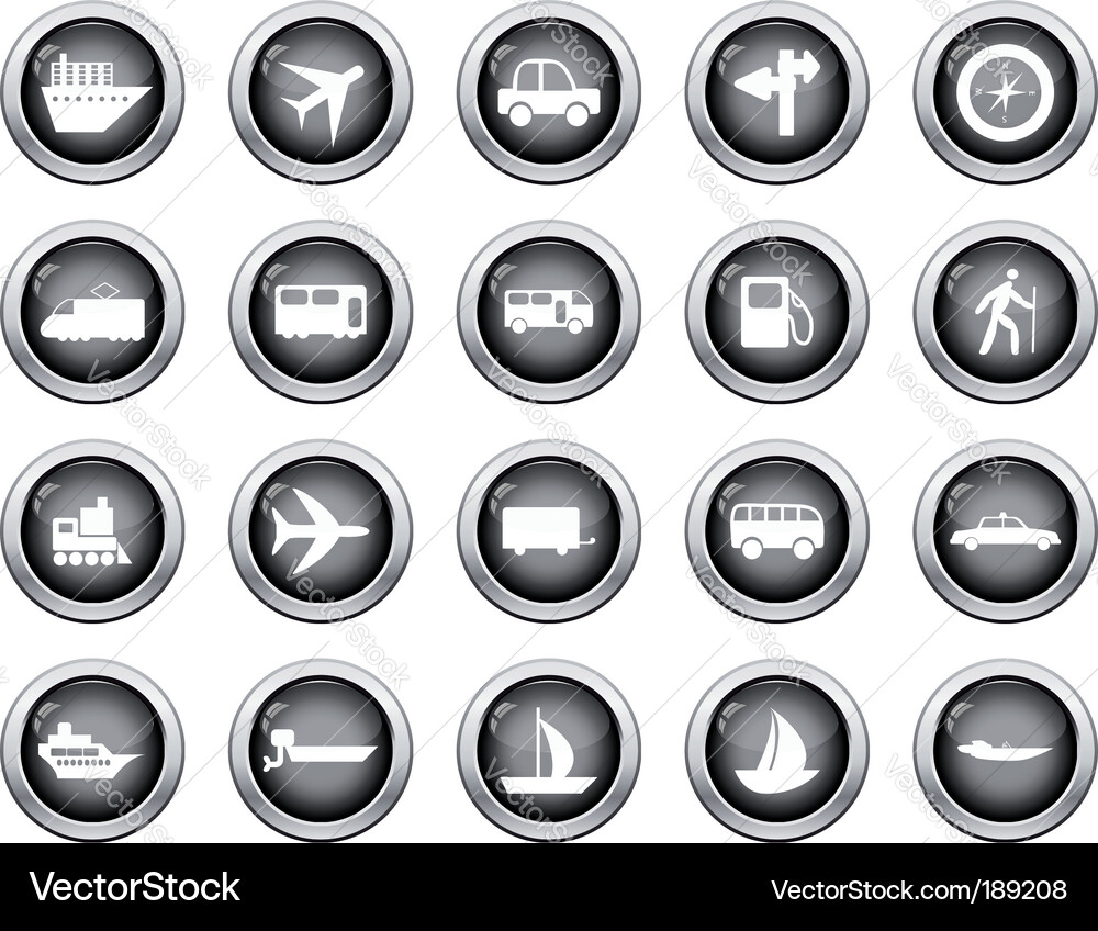 Transportation icons set vector image