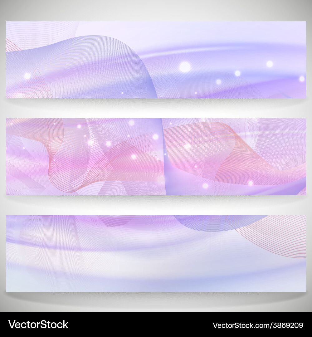 Abstract headers set wave design Vector Image