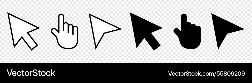 Computer Mausklick Cursor-Symbol gesetzt Pointer Computer Mausklick Cursor-Symbol gesetzt Pointer vektorbild