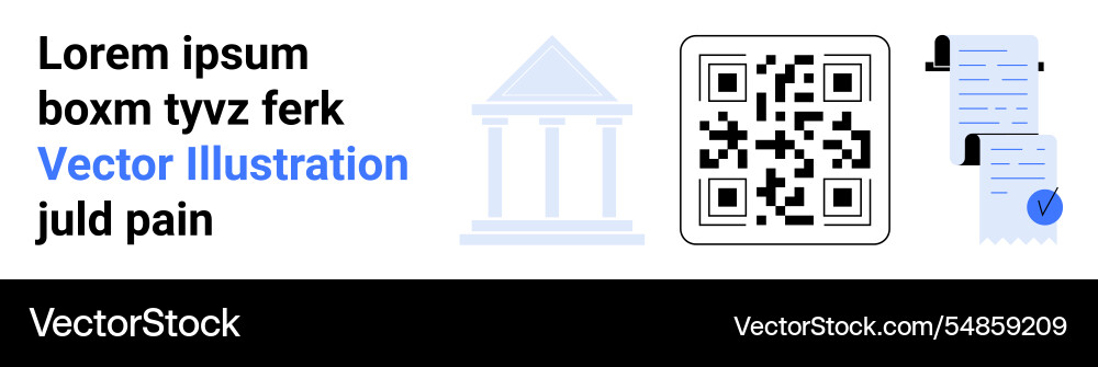 Elegant financial document concept with qr code Elegant financial document concept with qr code vector image