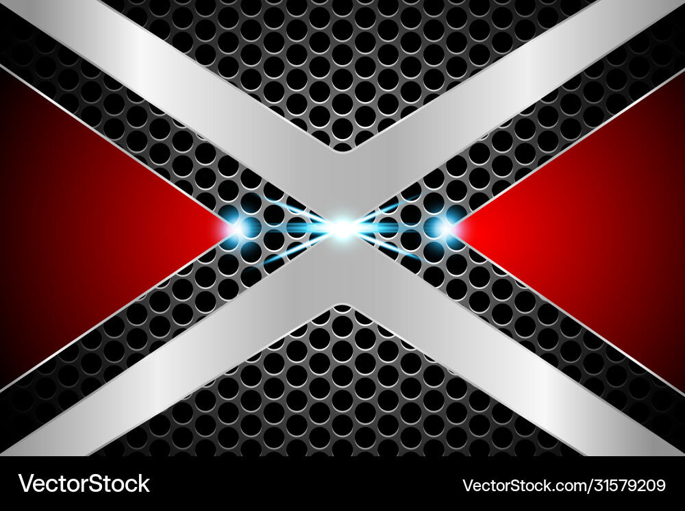 Metallic Tech Background - X Pattern vector image