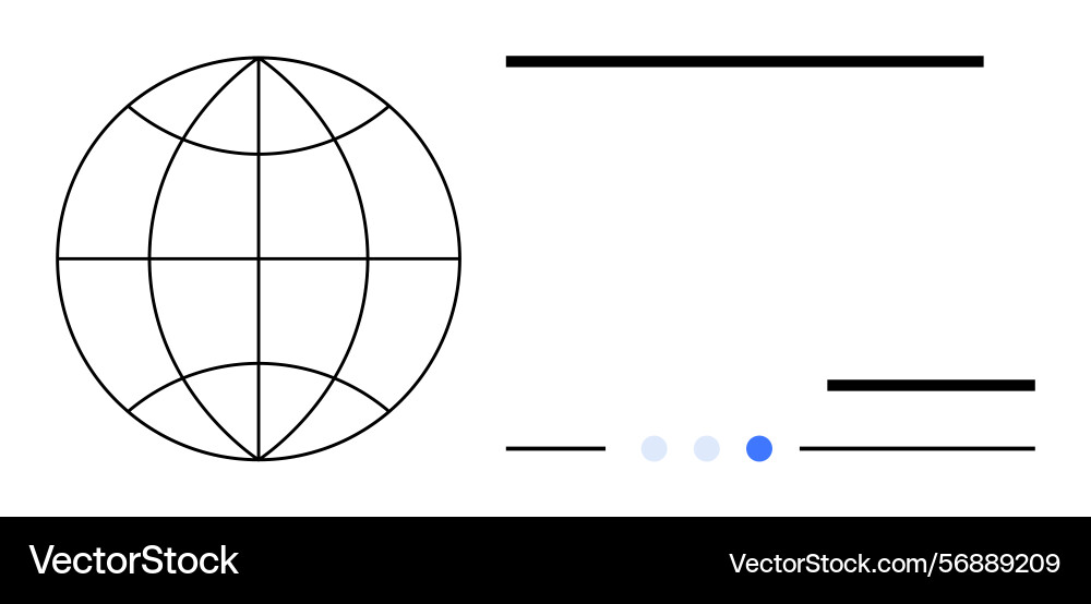Minimalist global grid with navigation elements Minimalist global grid with navigation elements vector image