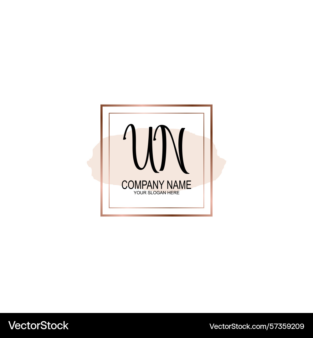 Minimalist handwritten un initial logos with soft Vector Image