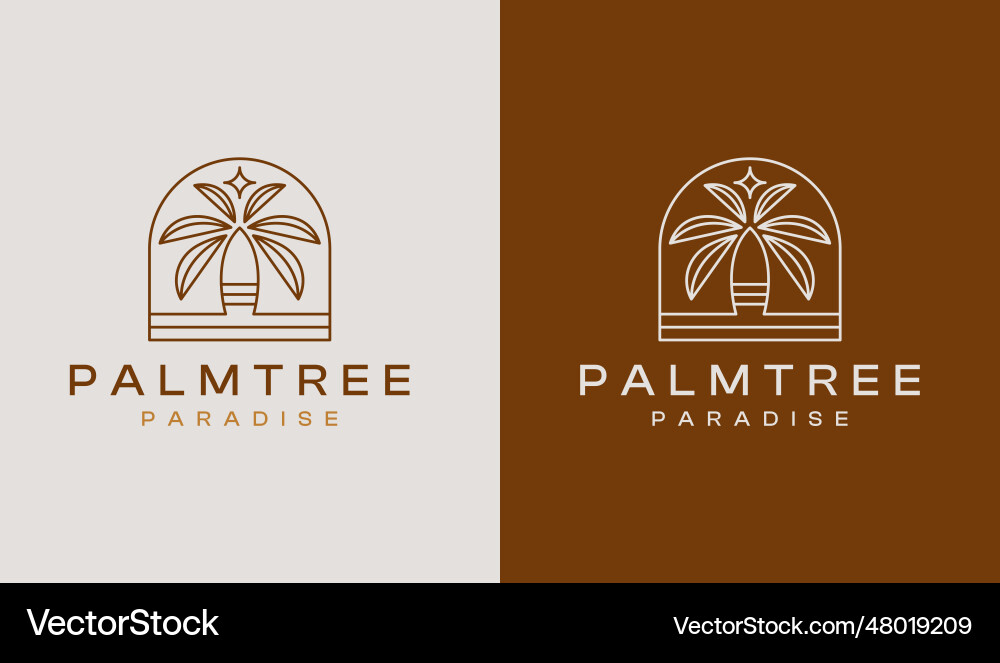 Palm tree summer tropical monoline universal Palm tree summer tropical monoline universal vector image