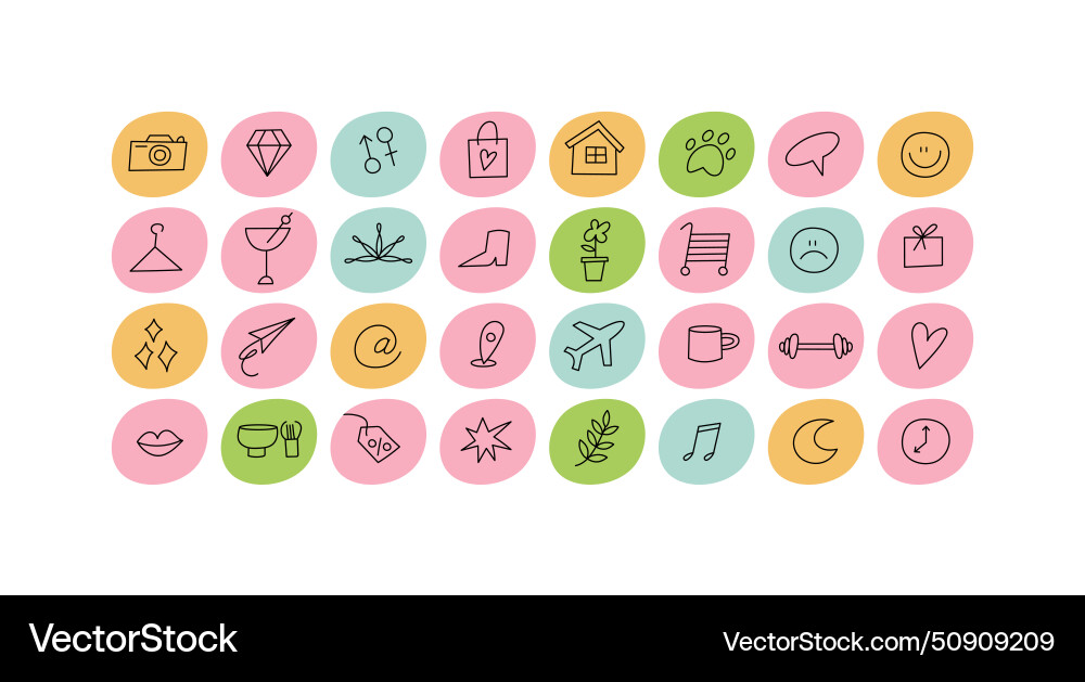 Set design colorful templates icons and emblems Vector Image