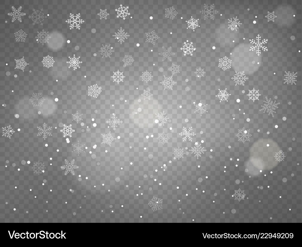 Winter snowfall background objects on transparent Winter snowfall background objects on transparent vector image