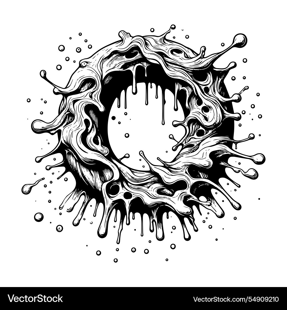 Abstract splashing liquid circle design Vector Image