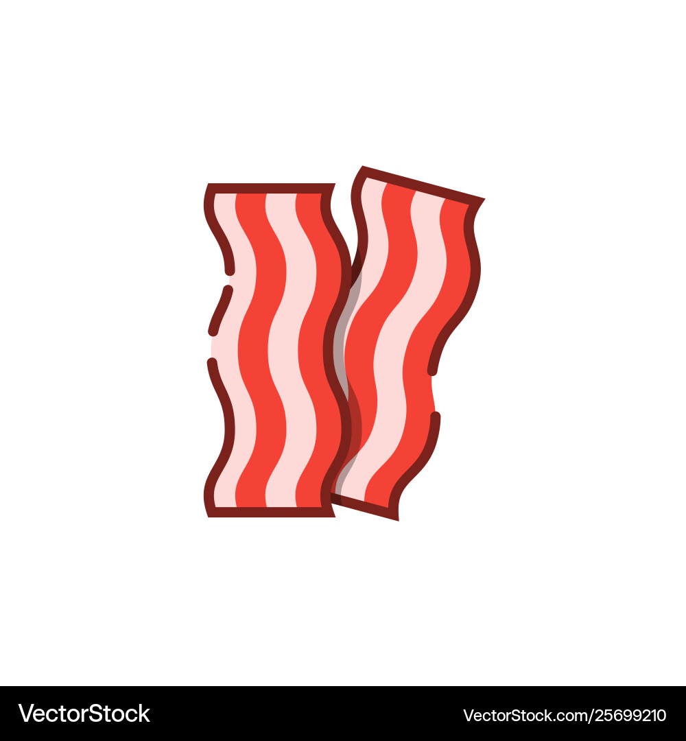 Bacon Stripe Icon - Color Outline Vector Image