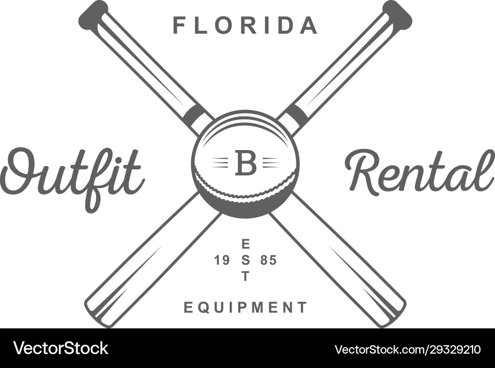 Baseball outfit rental logotype Baseball outfit rental logotype vector image
