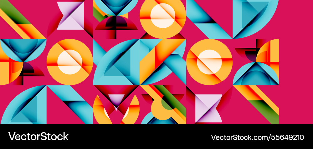 Circles squares lines abstract background Vector Image