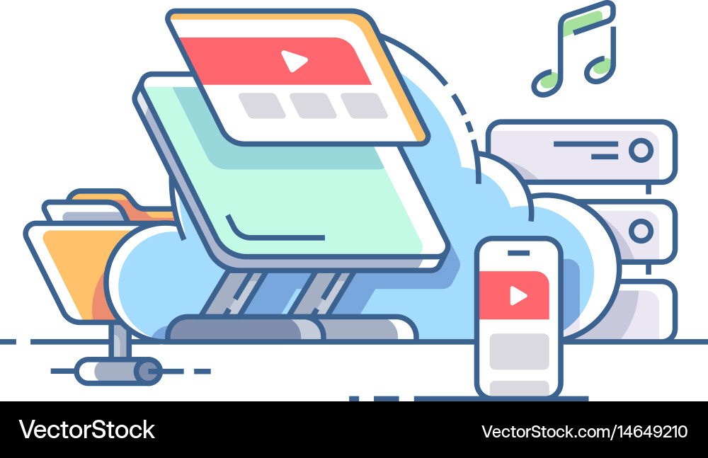 Cloud Data Synchronization vector image