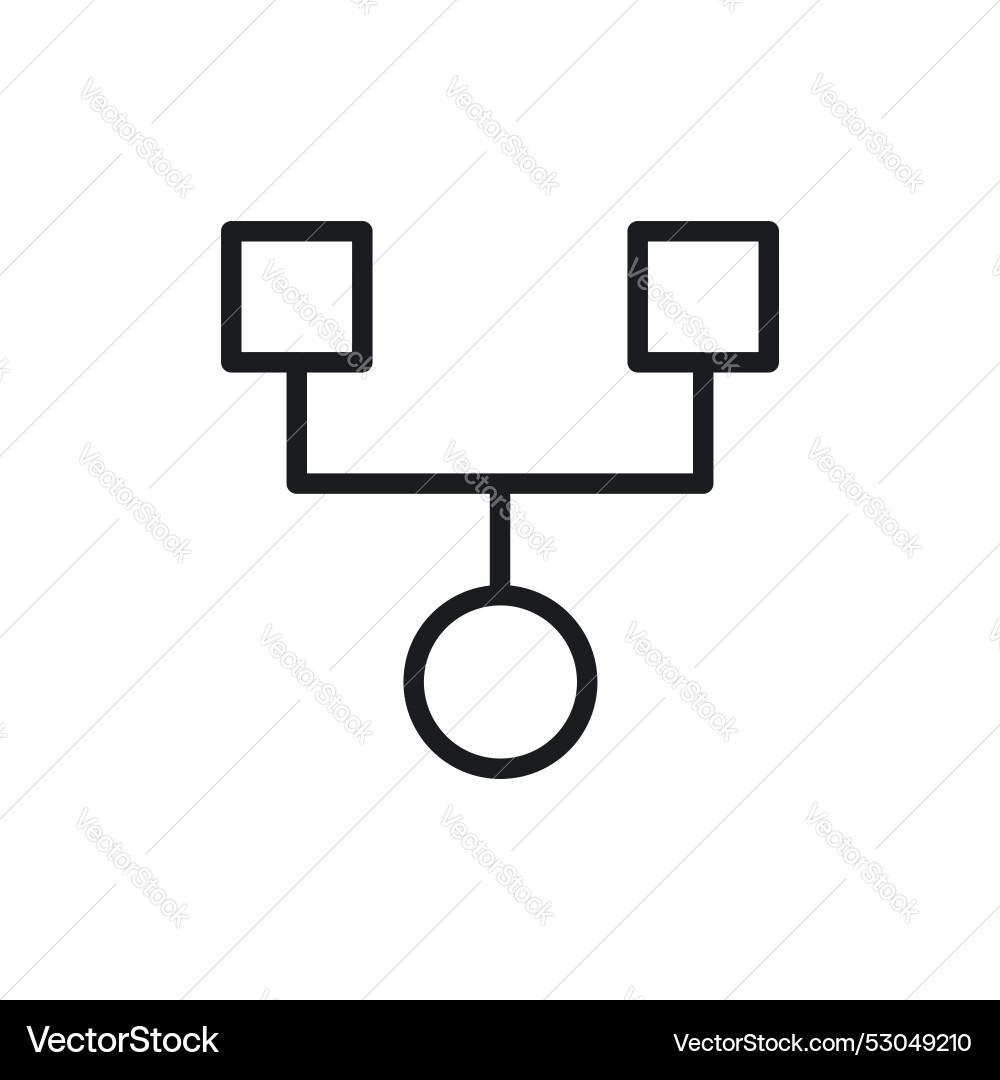 Code fork icon isolated on white background vector image