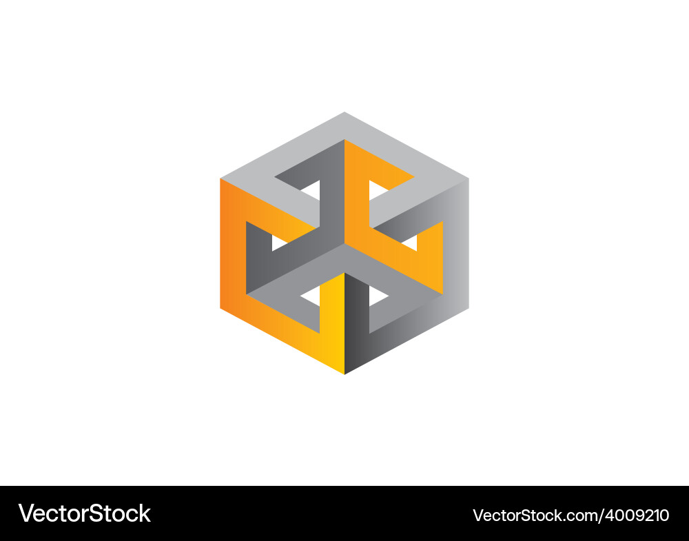 Geometric Construction Logo - 3D Tech Royalty Free Vector