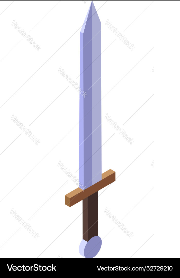 Isometric sharp sword pointing up Isometric sharp sword pointing up Vector Image