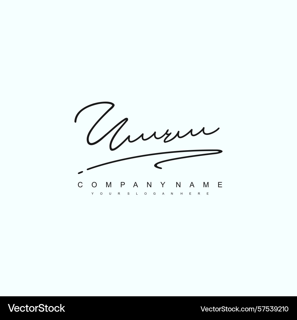 Minimal signature logo design with ur initials Vector Image
