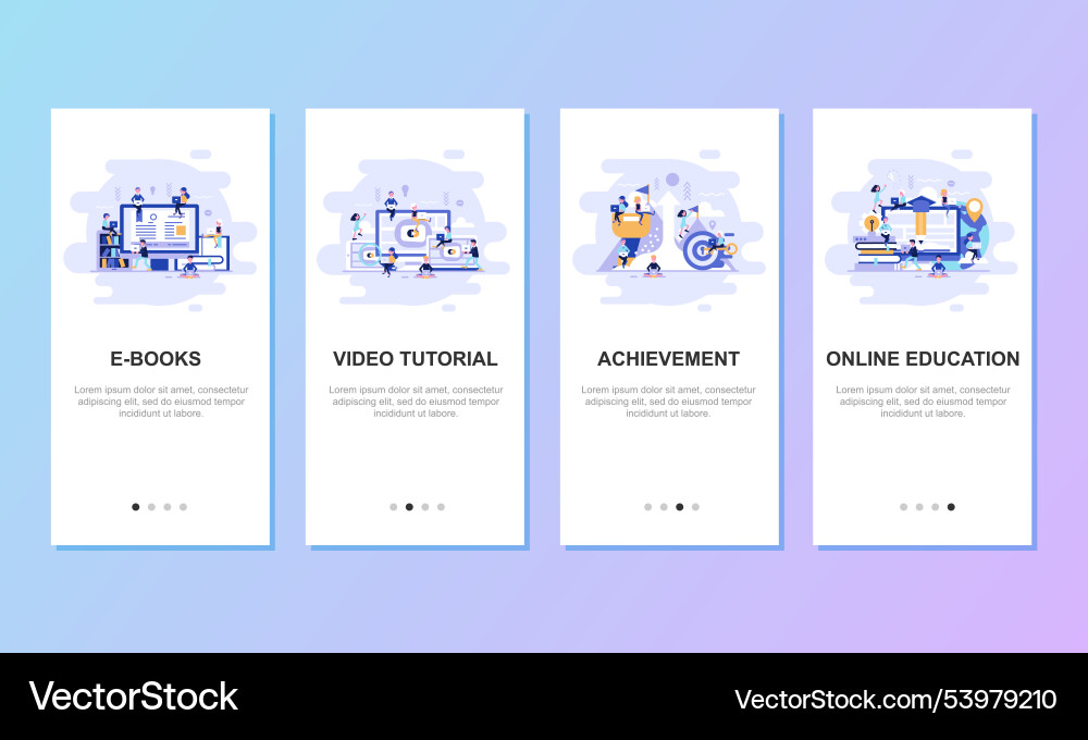 Onboarding screens user interface kit for mobile Onboarding screens user interface kit for mobile Vector Image
