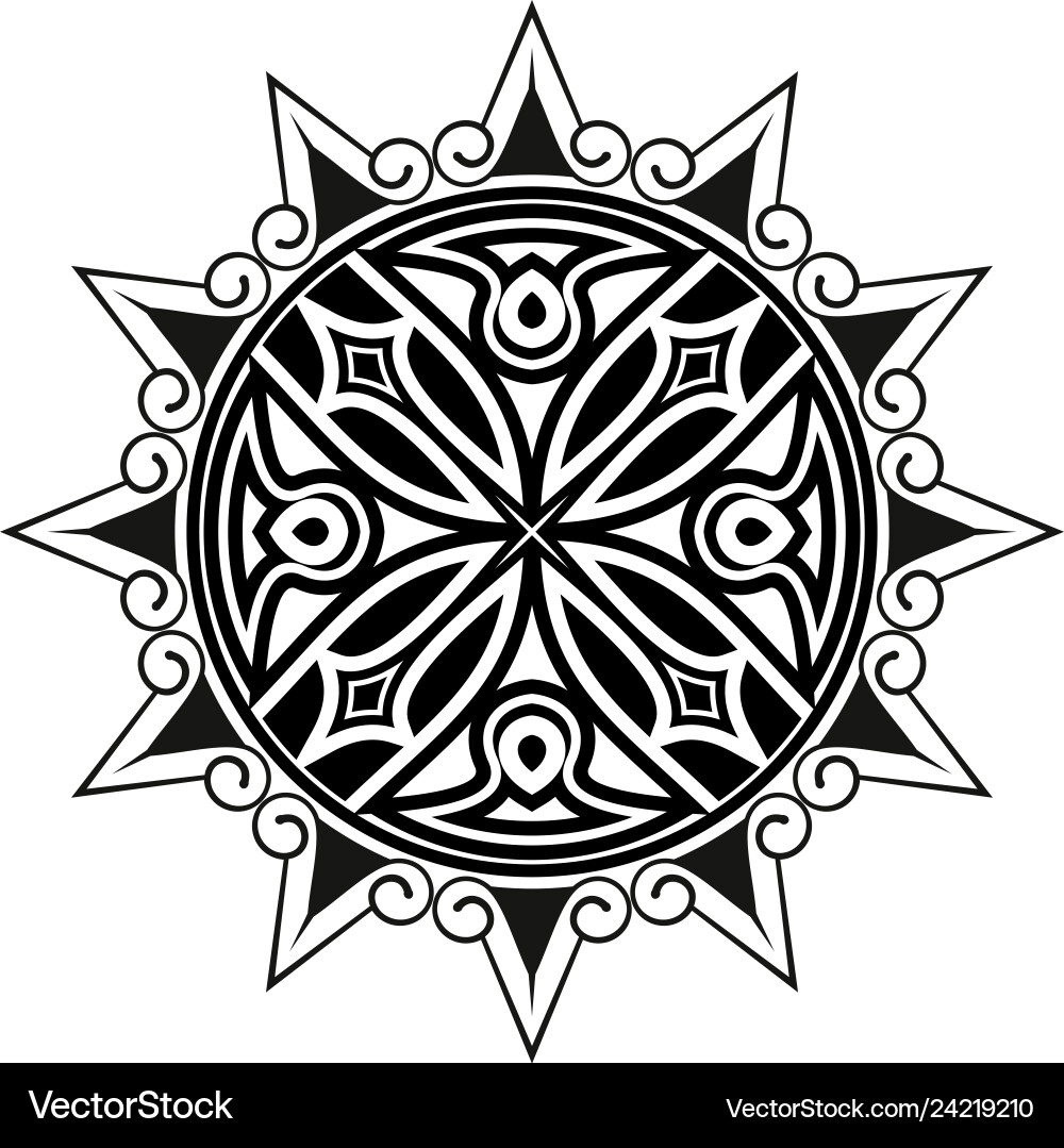 Polynesian Cross Tattoo Vector Image