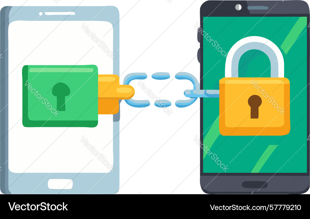 Secure mobile device pairing two smartphones Vector Image