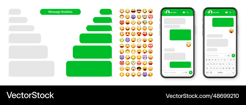 Smartphone messaging app user interface design Smartphone messaging app user interface design vector image