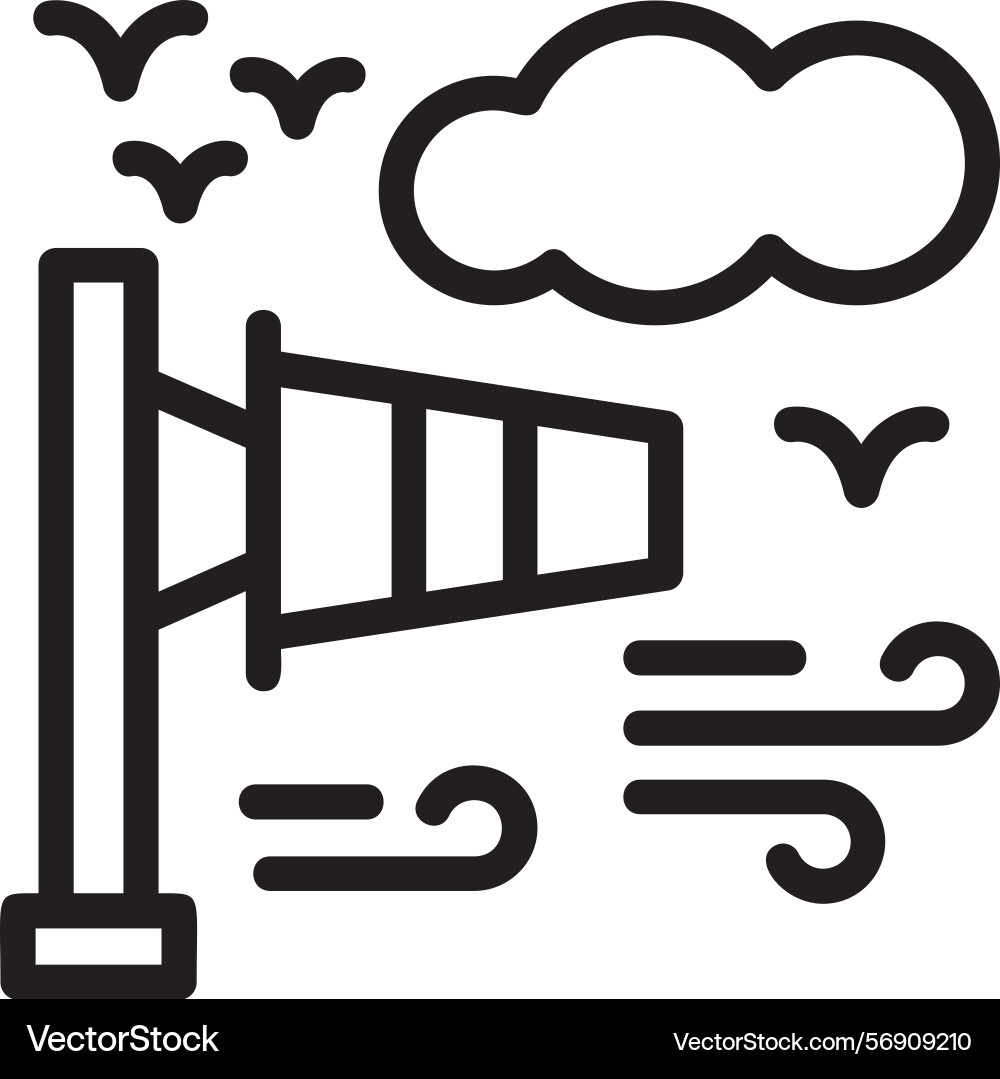 Windsock linear style icon design Vector Image