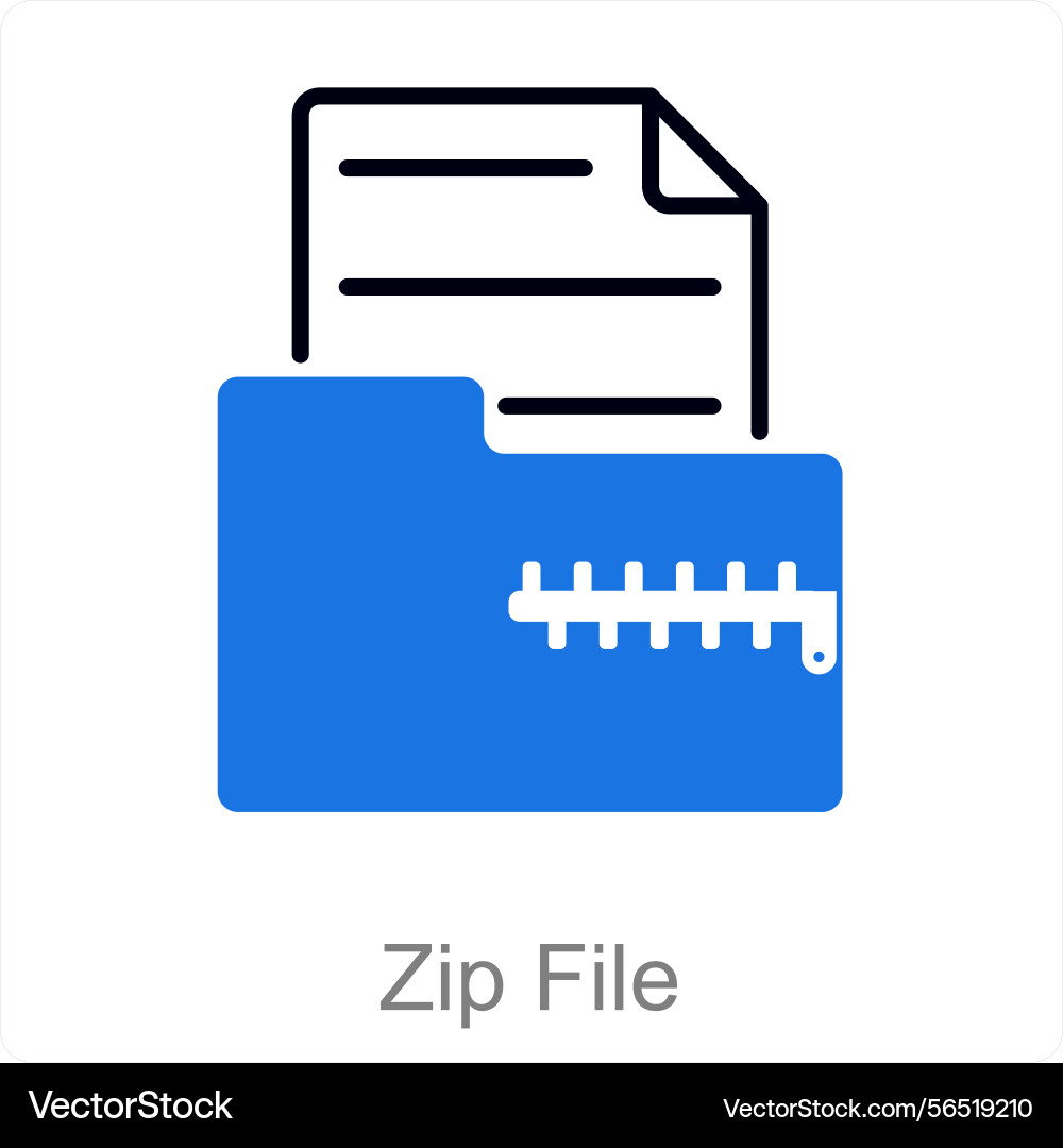 Zip file and icon concept vector image