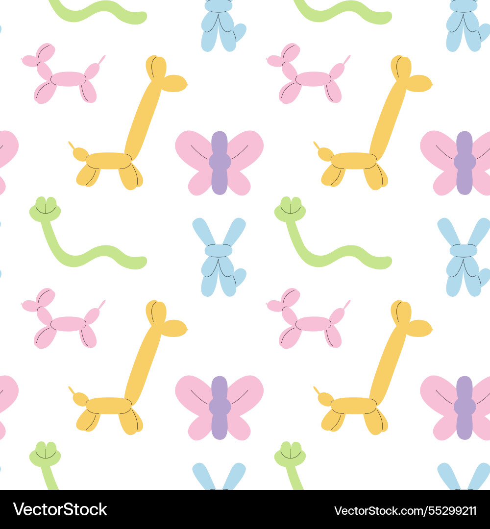 Balloons animals shape seamless pattern Vector Image