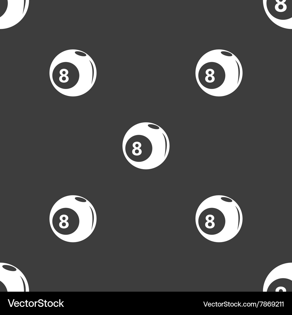 Billiards icon sign seamless pattern on a gray Vector Image