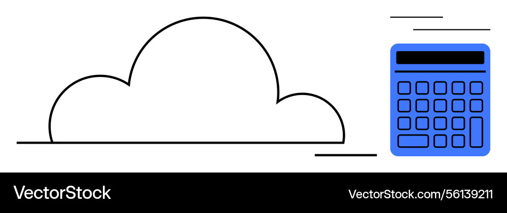 Cloud computing and digital calculation Cloud computing and digital calculation vector image