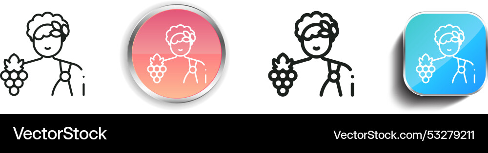 Dionysius icon thin linear regular and button Dionysius icon thin linear regular and button Vector Image