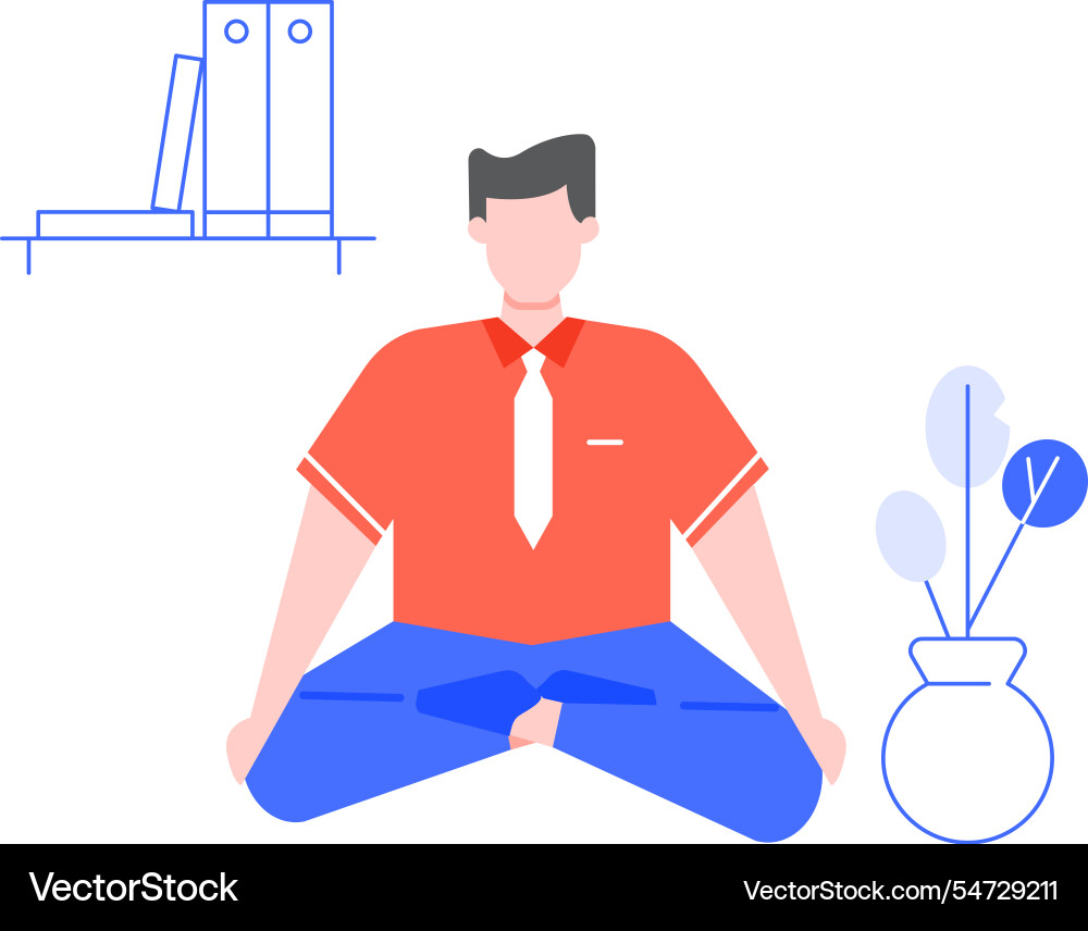 Geschäftsmann üben Yoga und Meditation Geschäftsmann üben Yoga und Meditation vektorbild