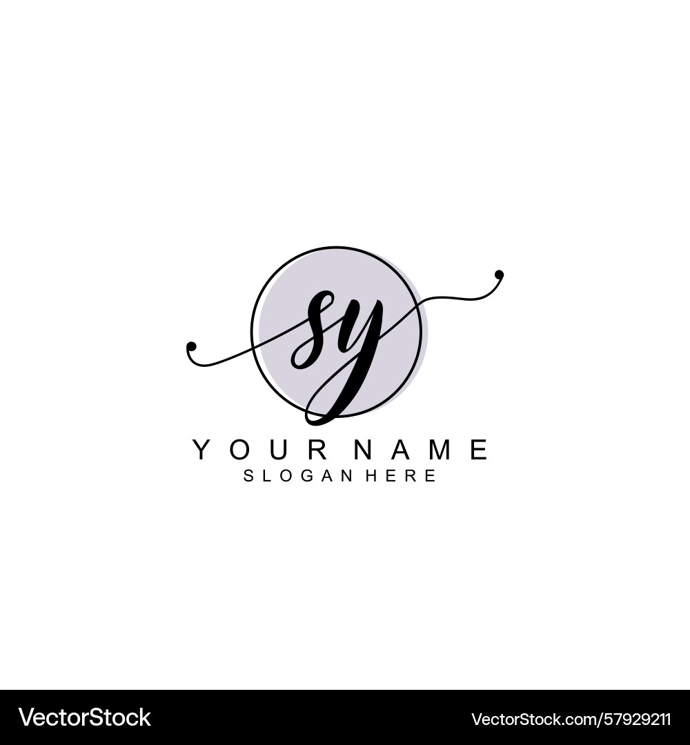 Handwriting logo concepts with initial sy Handwriting logo concepts with initial sy Vector Image
