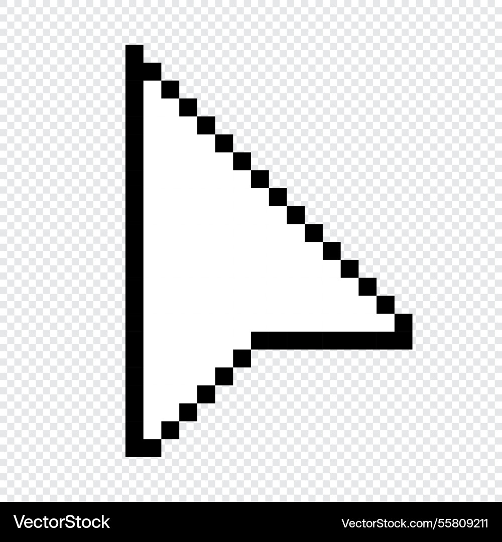 Pixel computer mouse click pointer cursor arrow Pixel computer mouse click pointer cursor arrow vector image