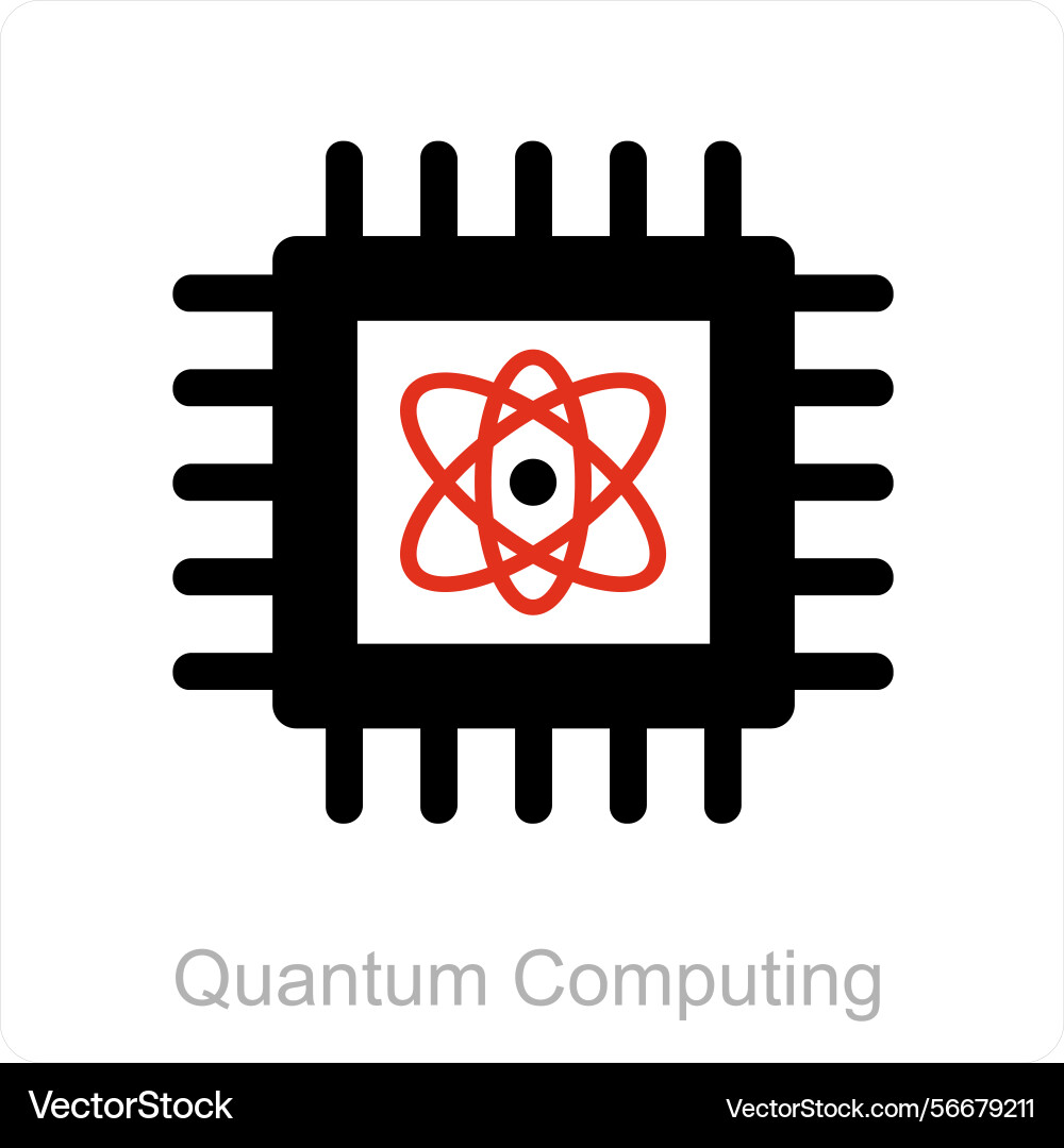 Quantum computing icon concept vector image