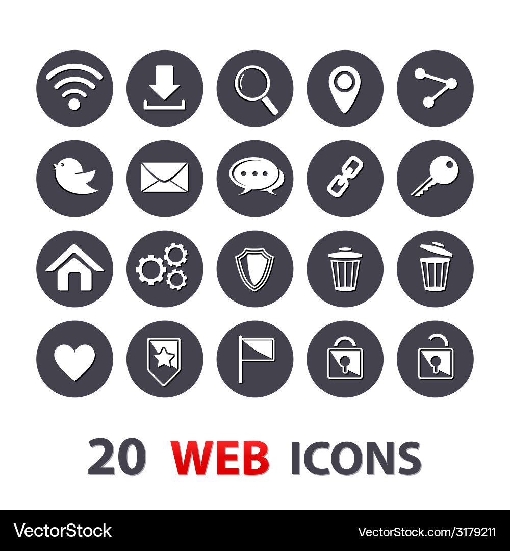 Web Icon Set Vector Image