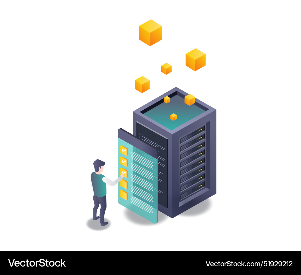 Checklist for data analysis in server technology Checklist for data analysis in server technology vector image
