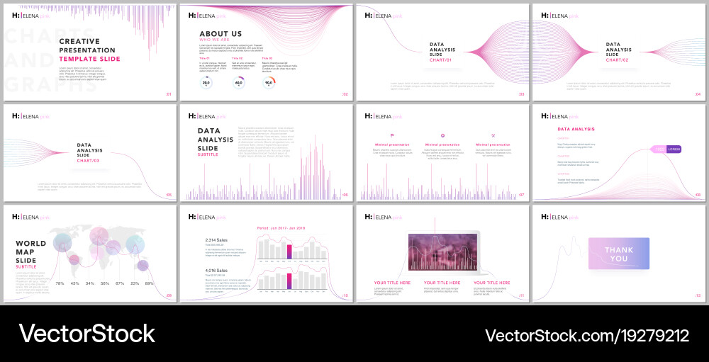 Clean and minimal presentation templates vector image