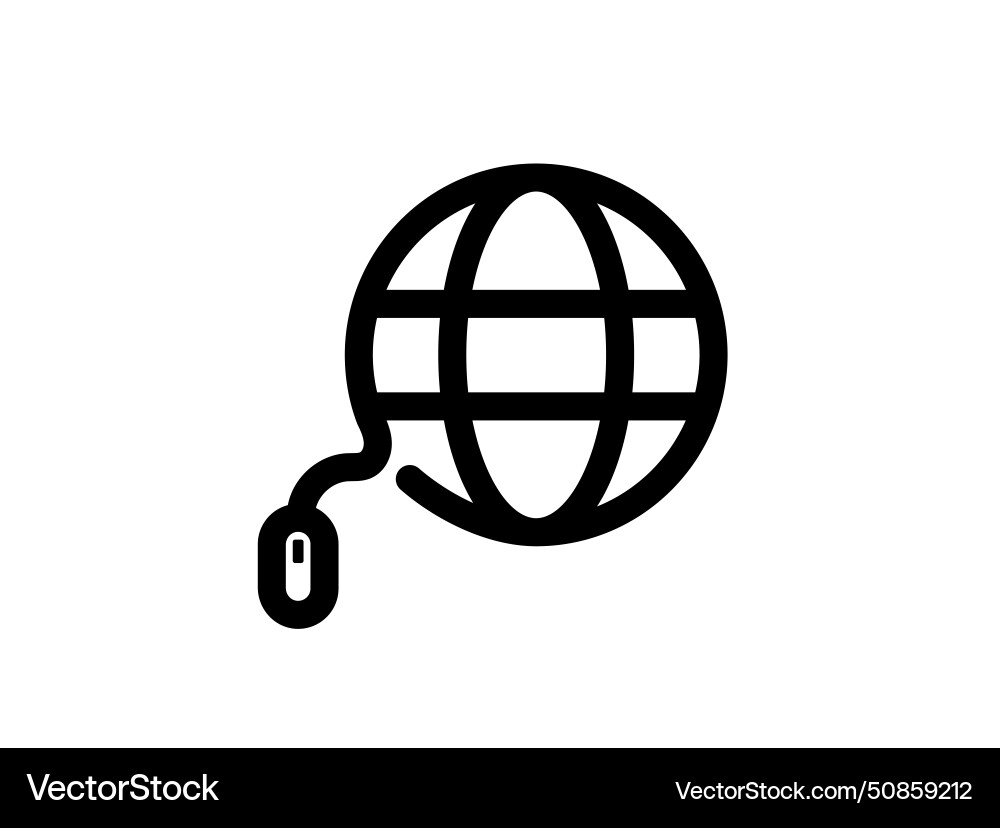 Click to go website or internet line art icon Click to go website or internet line art icon vector image