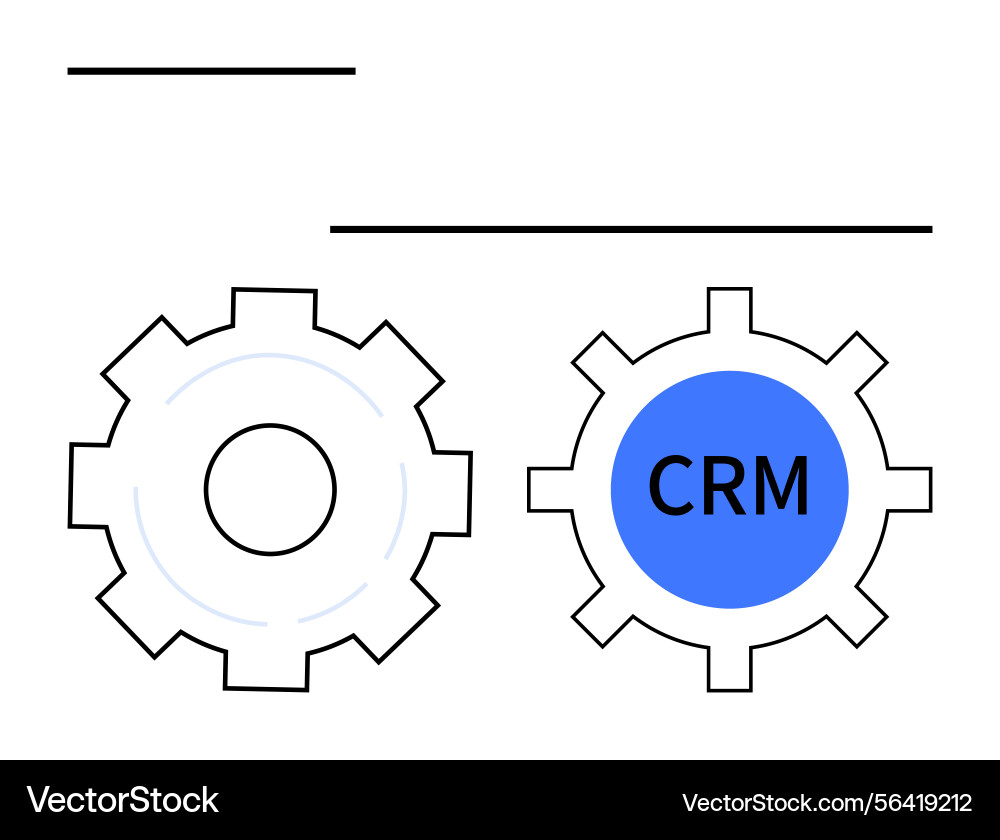 Crm integration concept with two interconnected vector image