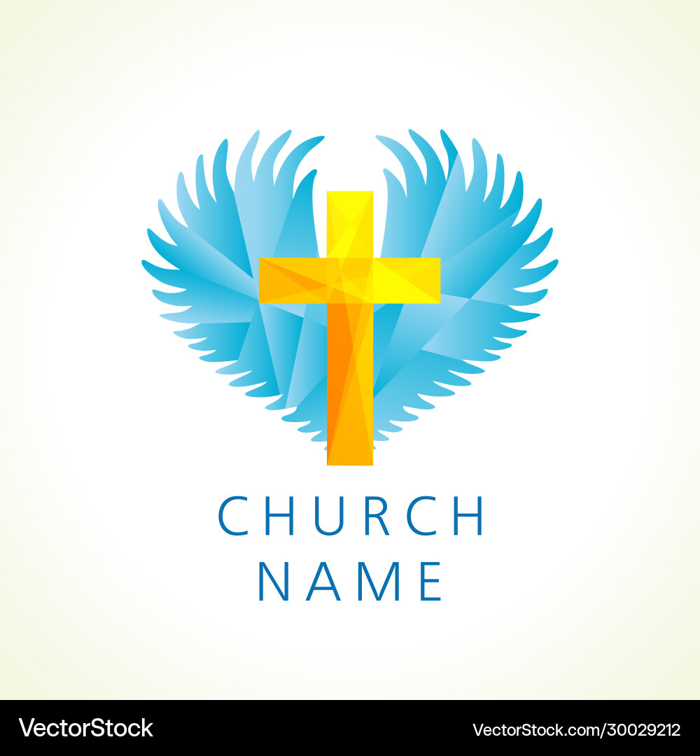 Kirche Kreuz Flügel Logo kreatives Konzept Kirche Kreuz Flügel Logo kreatives Konzept vektorbild