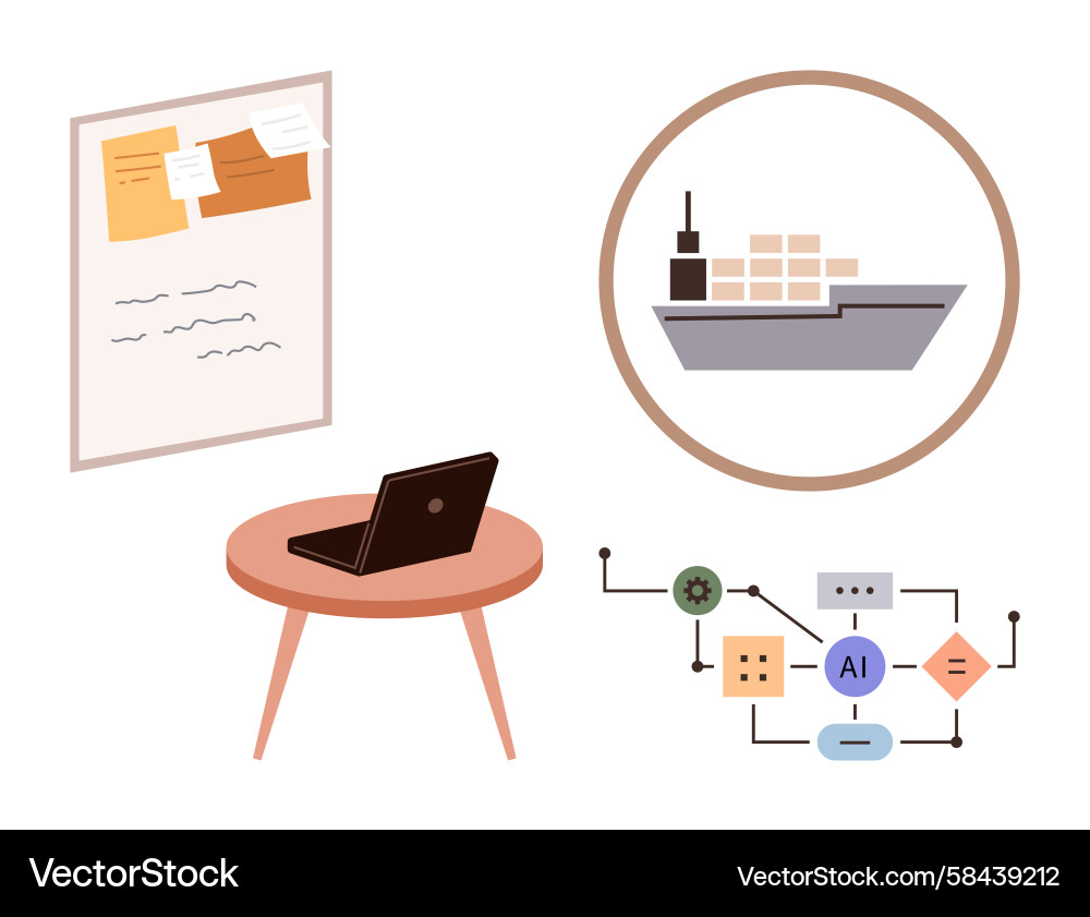 Supply Chain Automation Workflow Vector Image