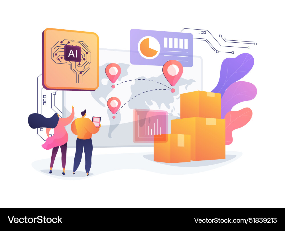 Ai forecasting for efficient supply chain abstract Ai forecasting for efficient supply chain abstract vector image