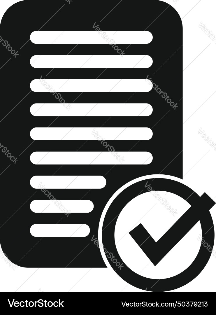 Approved document id icon simple check Approved document id icon simple check vector image