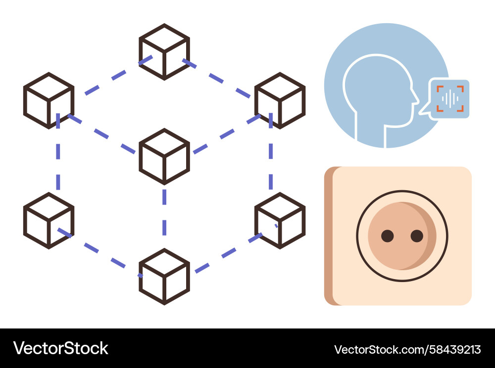 Biometric Blockchain Network Vector Image