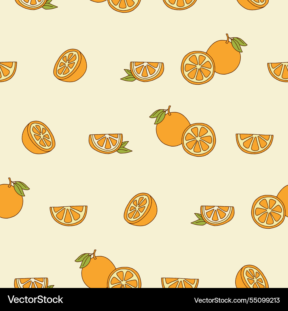 Collection of orange seamless pattern for print Collection of orange seamless pattern for print vector image