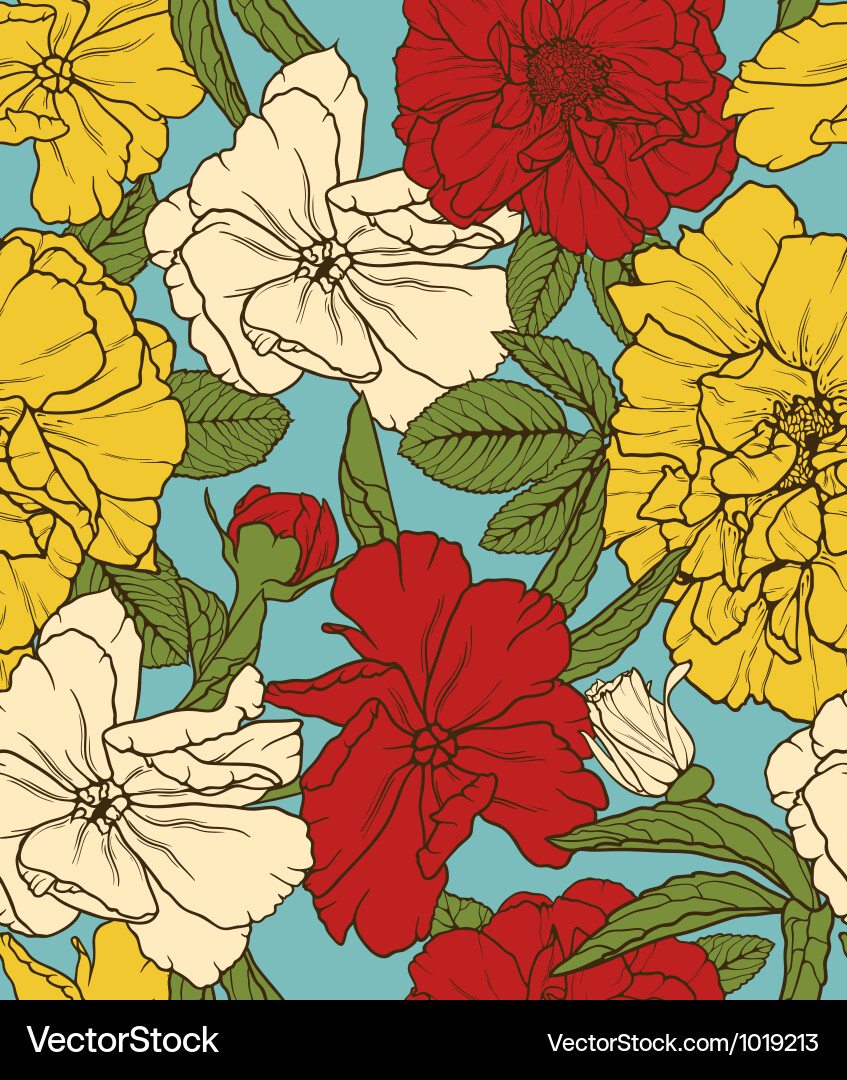 Floral seamless wallpaper Royalty Free Vector Image
